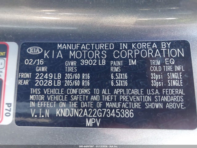KIA Soul 2016 KNDJN2A22G7345386 Image 9