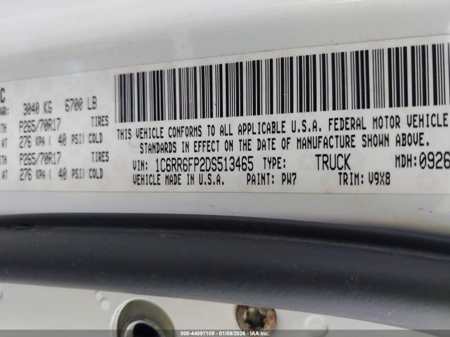 Aukcja sprzedaży 2013 Ram 1500 Tradesman, vin: 1C6RR6FP2DS513465, numer aukcji: 44097109