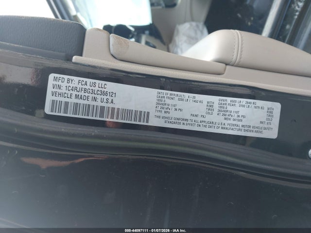 2020 JEEP GRAND CHEROKEE 1C4RJFBG3LC366121 Photo 8