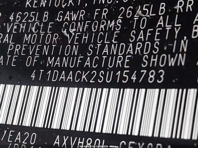 2025 TOYOTA CAMRY 4T1DAACK2SU154783 Photo 8