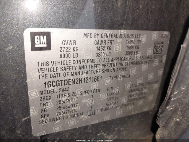 1GCGTDEN2H1211661 Chevrolet Colorado Z71