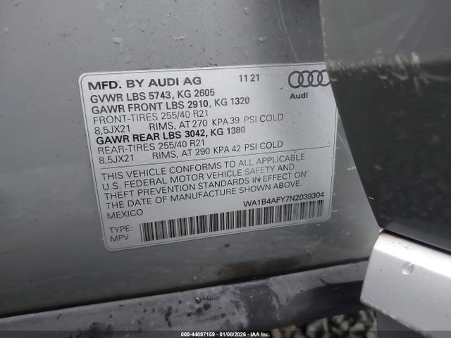 2022 AUDI SQ5 WA1B4AFY7N2039304 Photo 8