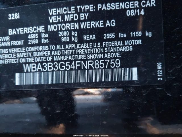 2015 BMW 328I WBA3B3G54FNR85759 Photo 8
