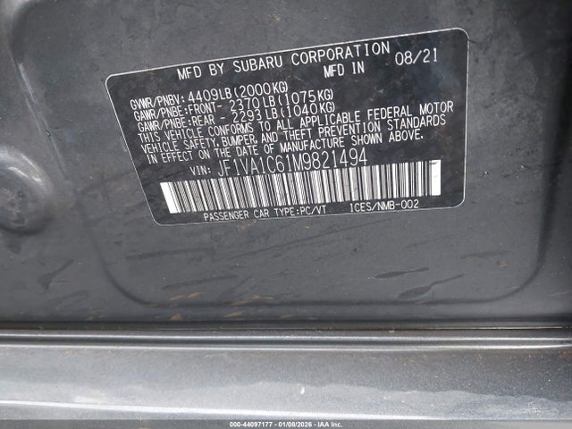 2021 SUBARU WRX JF1VA1C61M9821494 Photo 8