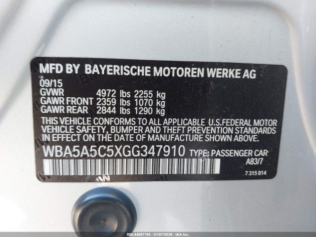 WBA5A5C5XGG347910 BMW 528I
