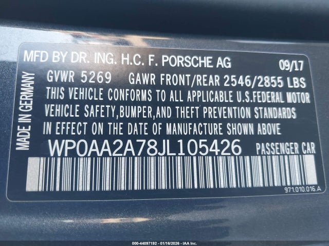 Porsche PANAMERA 4 2018 WP0AA2A78JL105426 Image 9