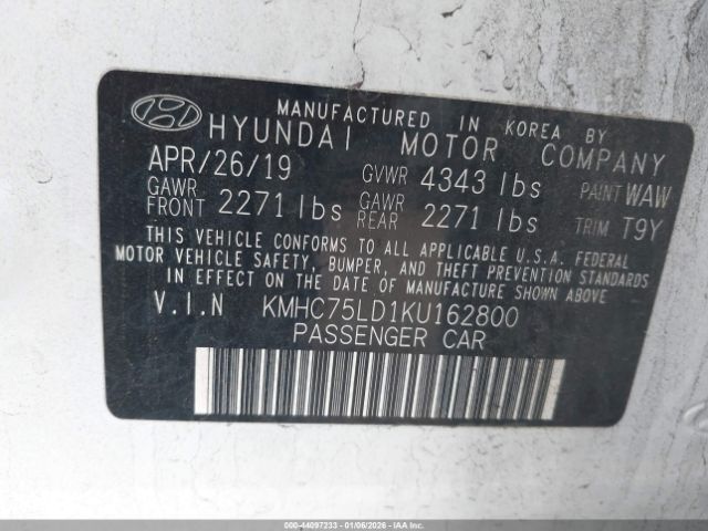 2019 HYUNDAI IONIQ PLUG-IN HYBRID KMHC75LD1KU162800 Photo 8