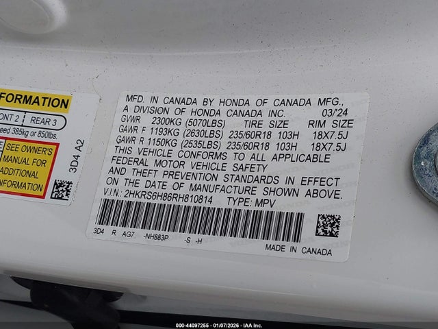 2HKRS6H86RH810814 Honda Cr-v Hybrid Sport-l