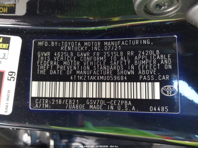 4T1KZ1AKXMU059684 Toyota CAMRY TRD