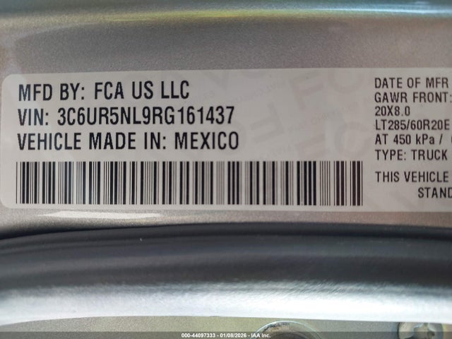 3C6UR5NL9RG161437 RAM 2500 Laramie Crew Cab 4x4 6&#039;4 Box