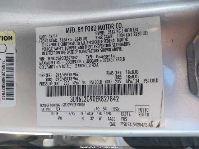 3LN6L2G90ER827842 Lincoln MKZ