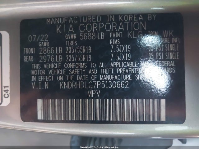 KNDRHDLG7P5130662 KIA Sorento Hybrid Ex