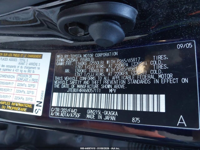 2006 TOYOTA 4RUNNER JTEBU14R468057111 Photo 8