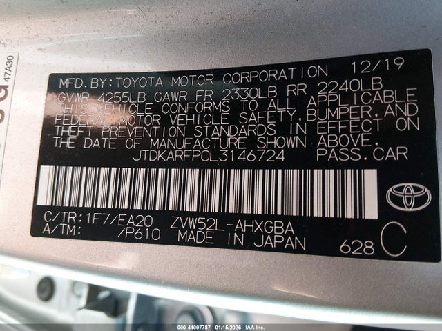 JTDKARFP0L3146724 Toyota Prius Prime Xle