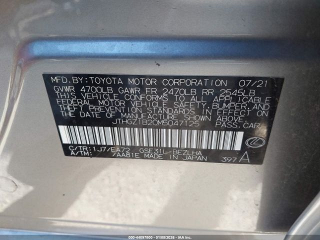 2021 LEXUS IS 350 JTHGZ1B20M5047125 Photo 8