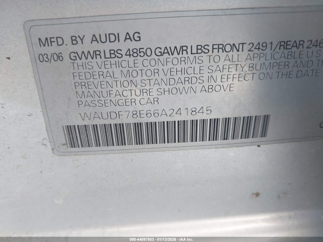 2006 AUDI A4 WAUDF78E66A241845 Photo 8