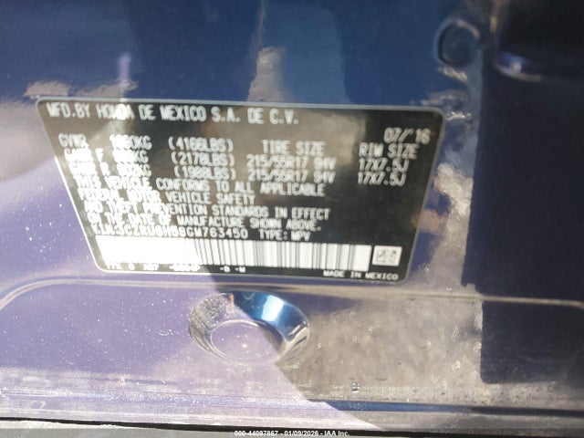3CZRU6H58GM763450 Honda HR-V EX