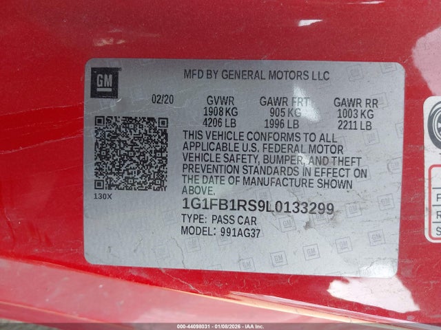 2020 CHEVROLET CAMARO 1G1FB1RS9L0133299 Photo 8