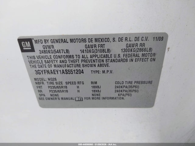 2010 CADILLAC SRX 3GYFNAEY1AS551204 Photo 8