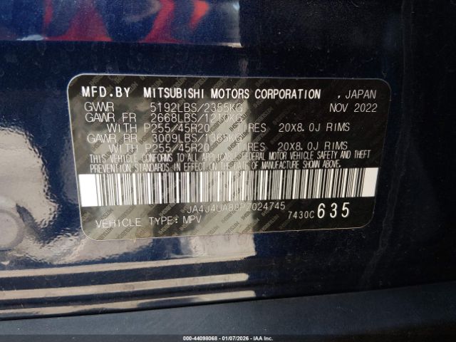 2023 MITSUBISHI OUTLANDER JA4J4UA88PZ024745 Photo 8