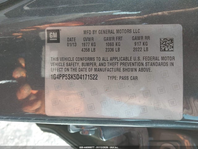 Auction sale of the 2013 Buick Verano, vin: 1G4PP5SK5D4171522, lot number: 44098077