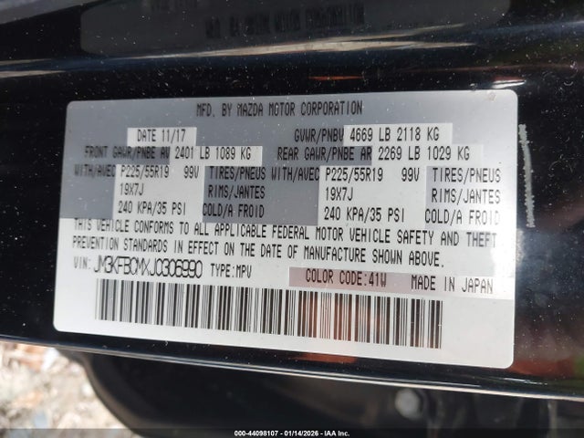 Aukcja sprzedaży 2018 Mazda Cx-5 Touring, vin: JM3KFBCMXJ0306990, numer aukcji: 44098107