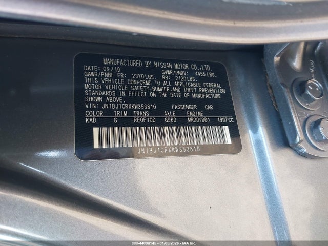 JN1BJ1CRXKW353810 Nissan Rogue Sport S