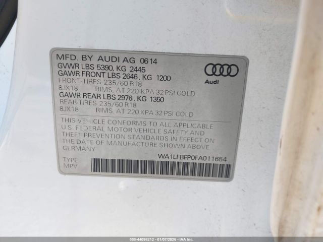 2015 AUDI Q5 WA1LFBFP0FA011654 Photo 8