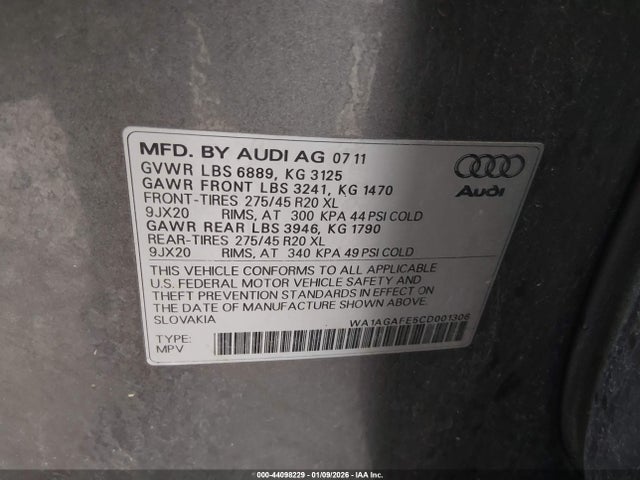 2012 AUDI Q7 WA1AGAFE5CD001306 Photo 8