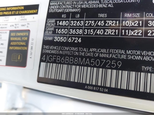 2021 MERCEDES-BENZ AMG GLE 53 4JGFB6BB8MA507259 Photo 8