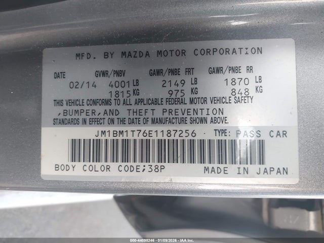 Продаж на аукціоні авто 2014 Mazda Mazda3 I Sv, vin: JM1BM1T76E1187256, номер лоту: 44098246