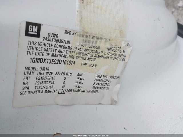 2002 PONTIAC MONTANA 1GMDX13E92D161674 Photo 8