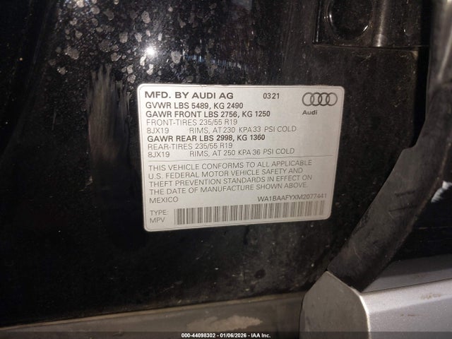 2021 AUDI Q5 WA1BAAFYXM2077441 Photo 8