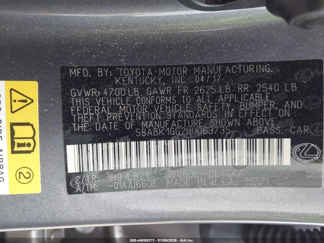 2017 LEXUS ES 350 58ABK1GG2HU063735 Photo 8