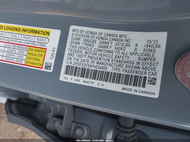 Honda Civic Sport 2023 2HGFE2F55PH534905 Image 9