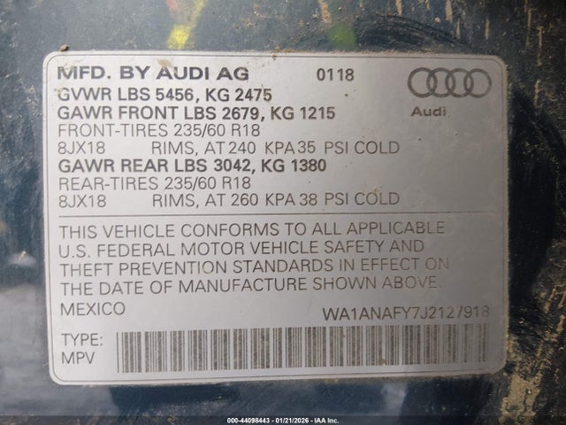 2018 AUDI Q5 WA1ANAFY7J2127918 Photo 8