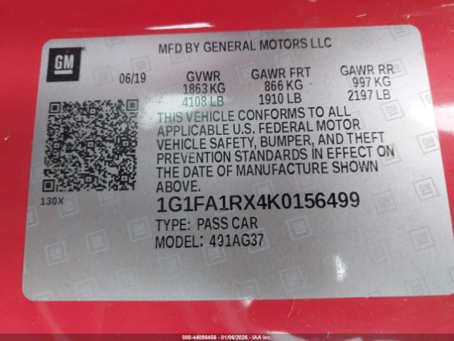 2019 CHEVROLET CAMARO 1G1FA1RX4K0156499 Photo 8