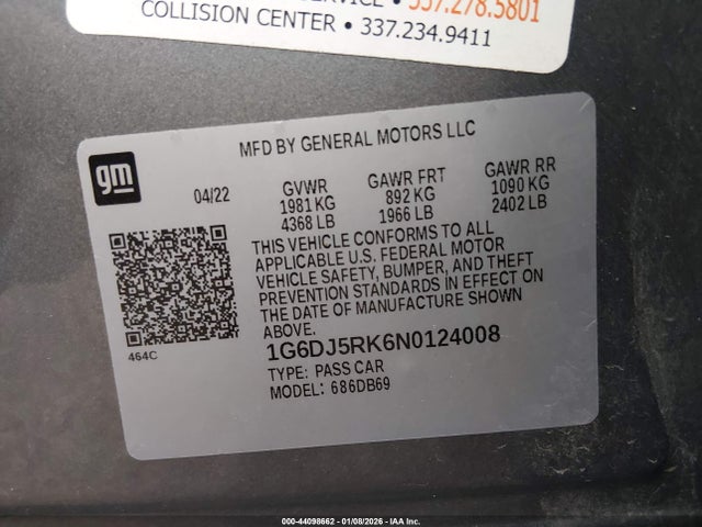 2022 CADILLAC CT4 1G6DJ5RK6N0124008 Photo 8