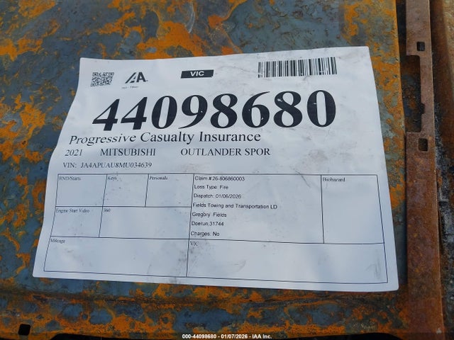 2021 MITSUBISHI OUTLANDER SPORT JA4APUAU8MU034639 Photo 8