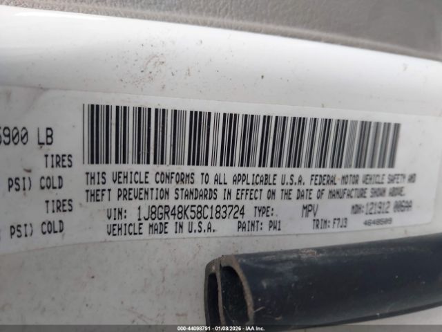 2008 JEEP GRAND CHEROKEE 1J8GR48K58C183724 Photo 8