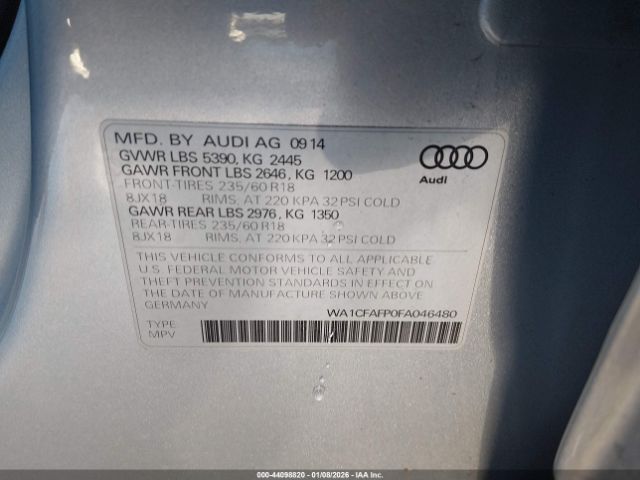 2015 AUDI Q5 WA1CFAFP0FA046480 Photo 8