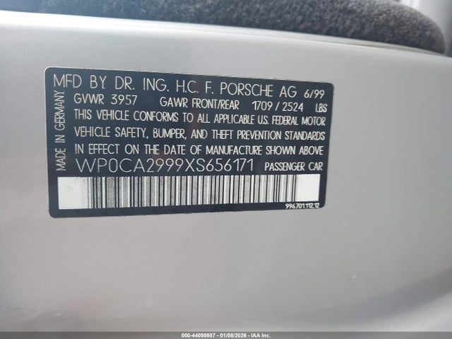 1999 PORSCHE 911 WP0CA2999XS656171 Photo 8
