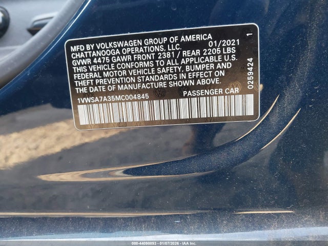 2021 VOLKSWAGEN PASSAT 1VWSA7A35MC004845 Photo 8