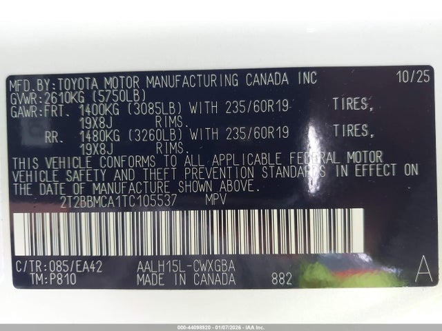 2T2BBMCA1TC105537 Lexus Rx Rx 350h Premium