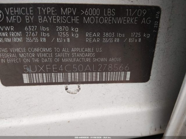 2010 BMW X5 5UXFE4C50AL278566 Photo 8