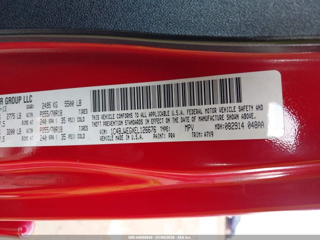 2014 JEEP WRANGLER UNLIMITED 1C4BJWEGXEL126676 Photo 8