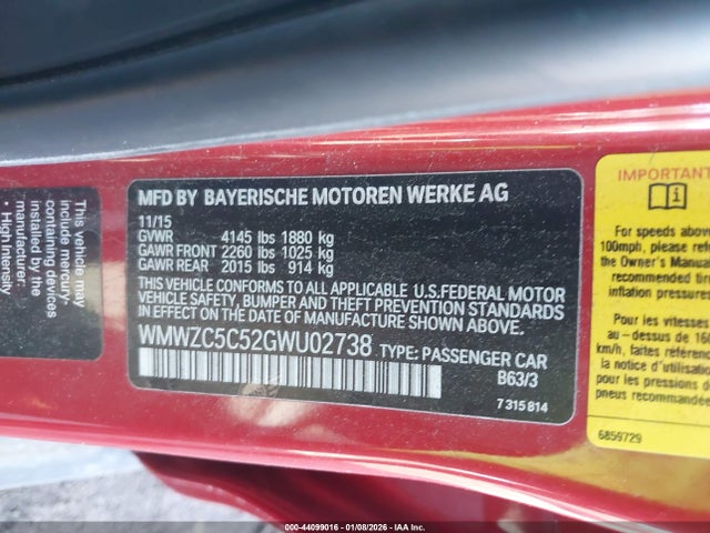 2016 MINI COUNTRYMAN WMWZC5C52GWU02738 Photo 8