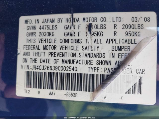 2009 ACURA TSX JH4CU26639C002540 Photo 8