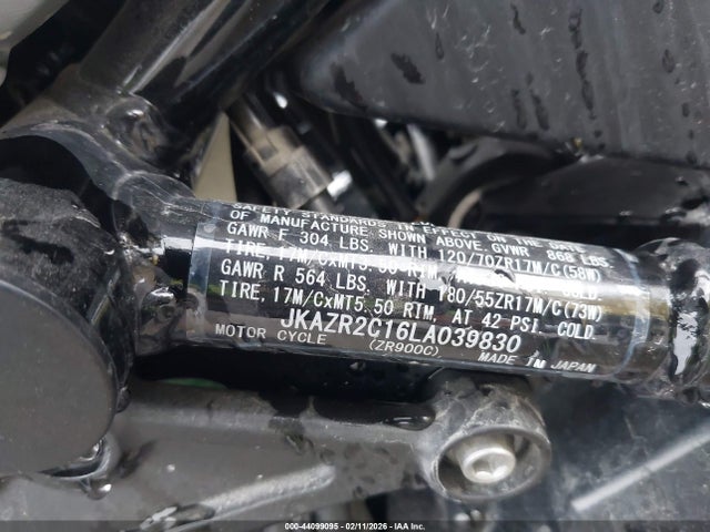 JKAZR2C16LA039830 Kawasaki Zr900 R