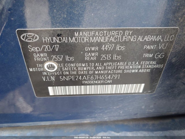 Hyundai SONATA SE 2018 5NPE24AF6JH654791 Image 9